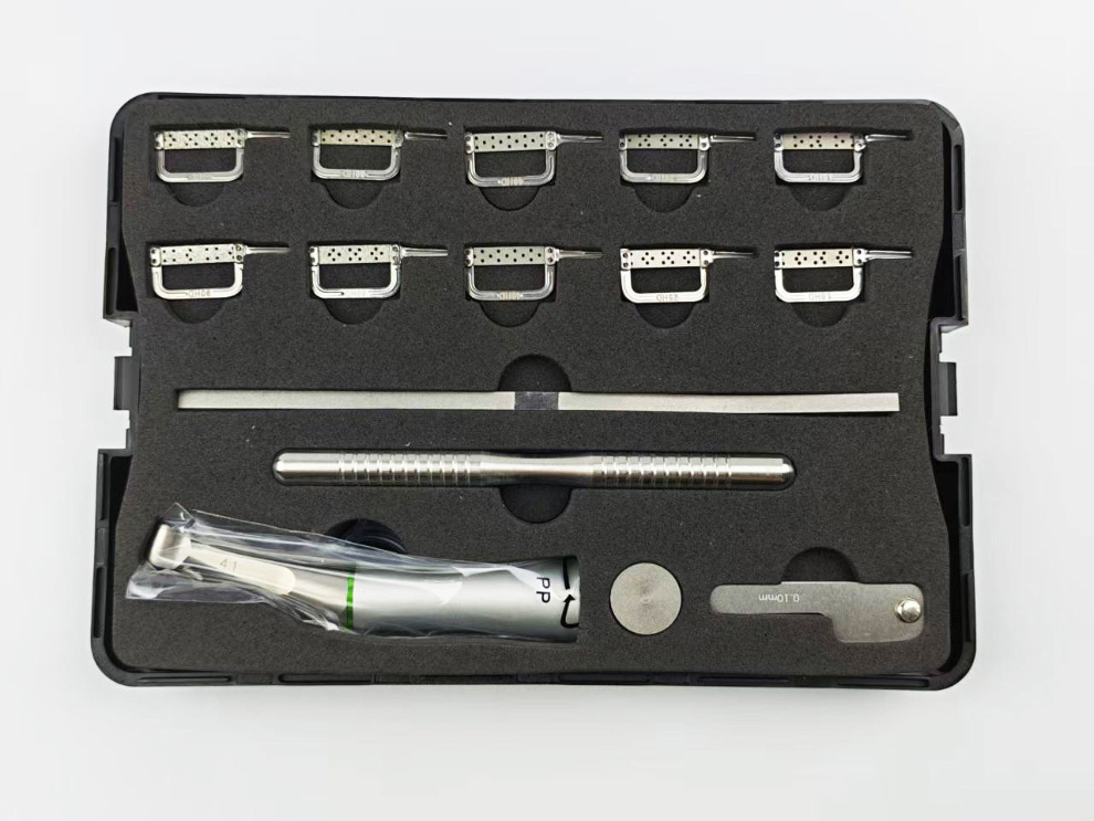 Dental IPR Interproximal Reduction Set with 4:1/1:1 Contra Angle and Strips